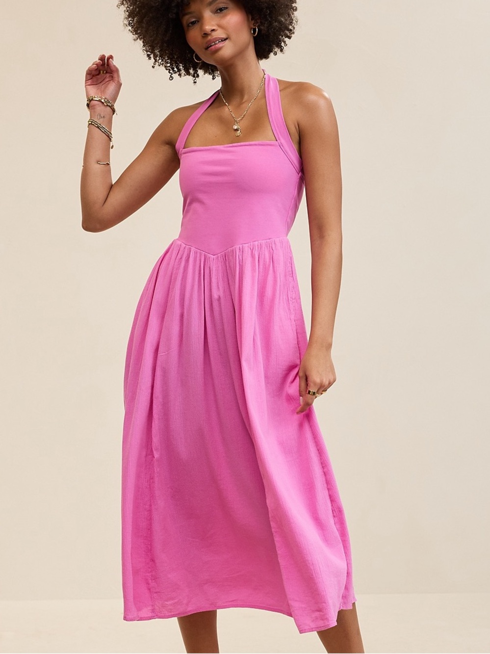 NWT AERIE AT THE BARRE HALTER DRESS